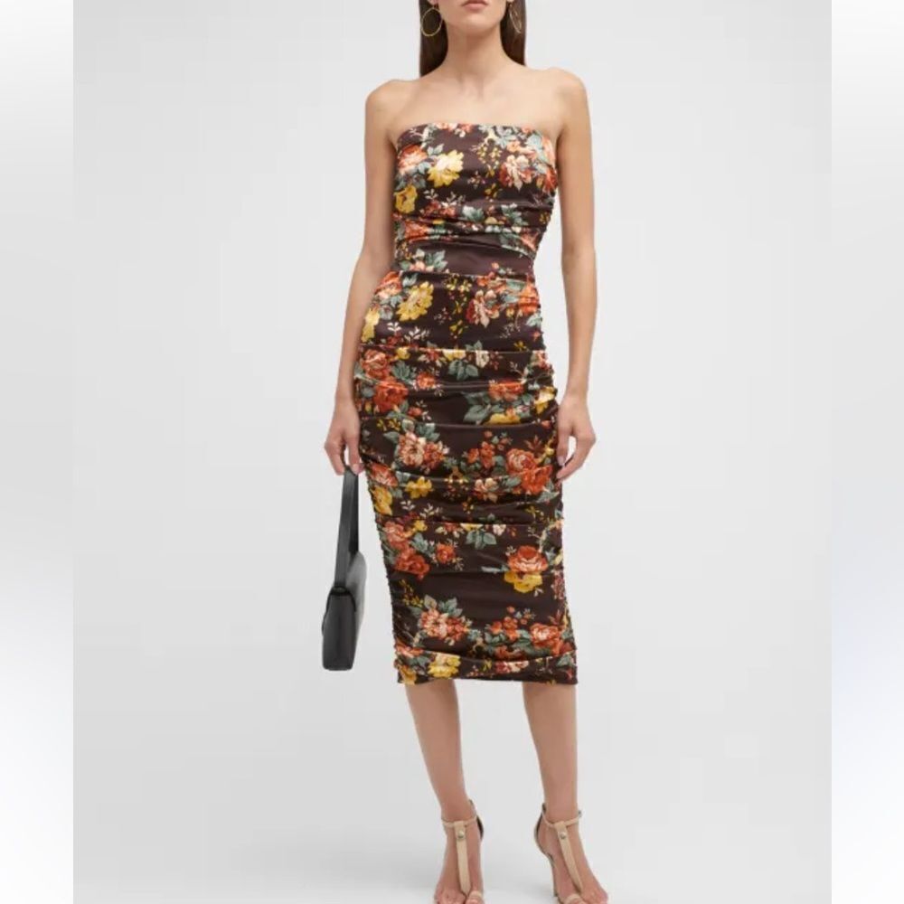 Veronica Beard Kupa Dress in Oxblood Multi Floral